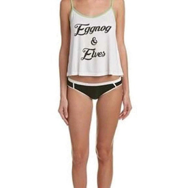 MINKPINK Eggnog & Elves Loungewear Pjs & Laundry Bag Set Womens Size Medium