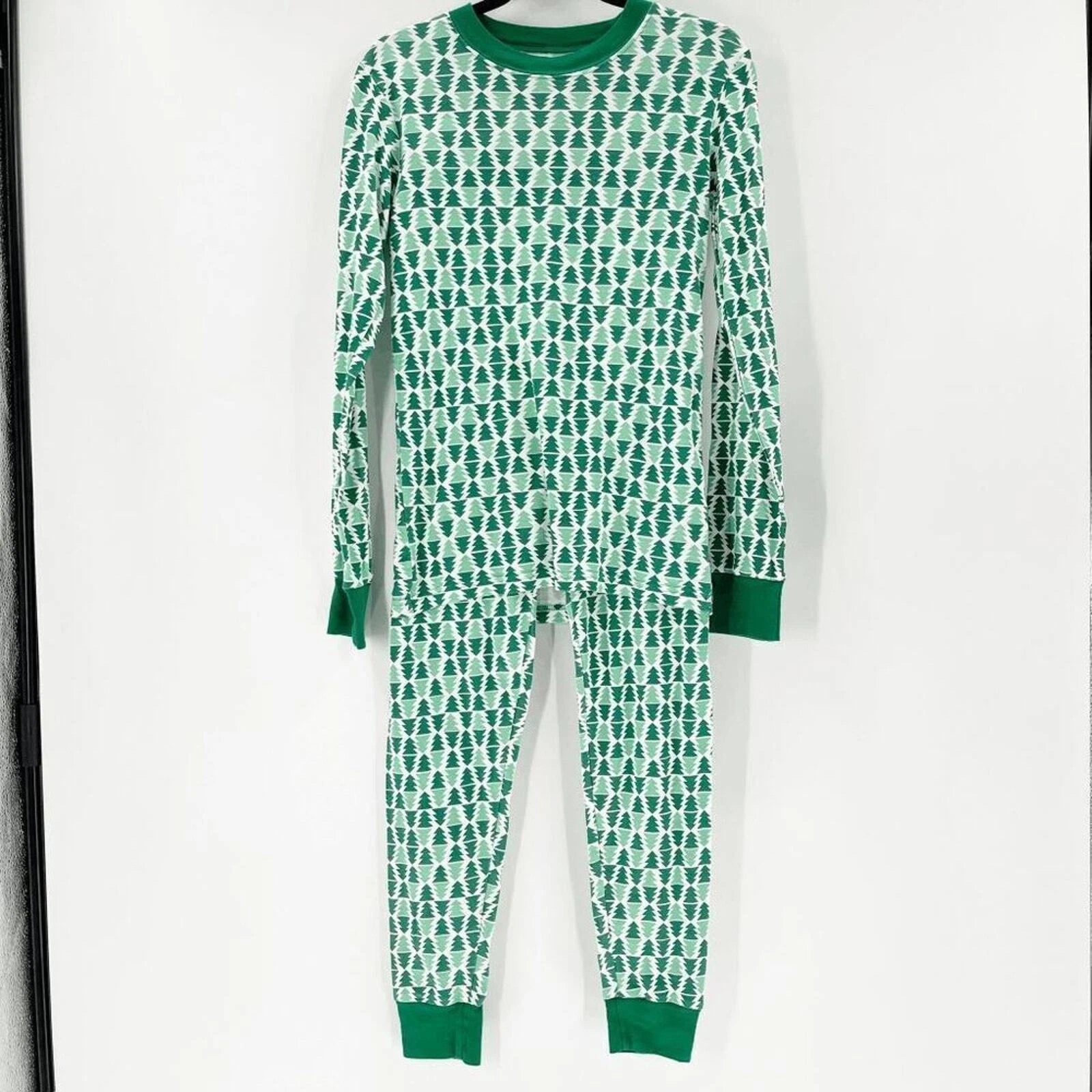 Carter's Womens Pajama Set Size S Green Christmas Tree Long Sleeve Crew Holiday