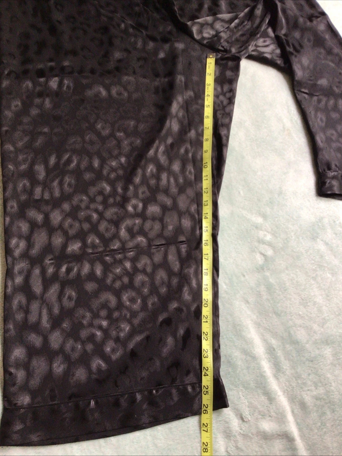 Natori Satin Pajamas Shirt Pants Black Animal Print Size 3XL Lounge Wear