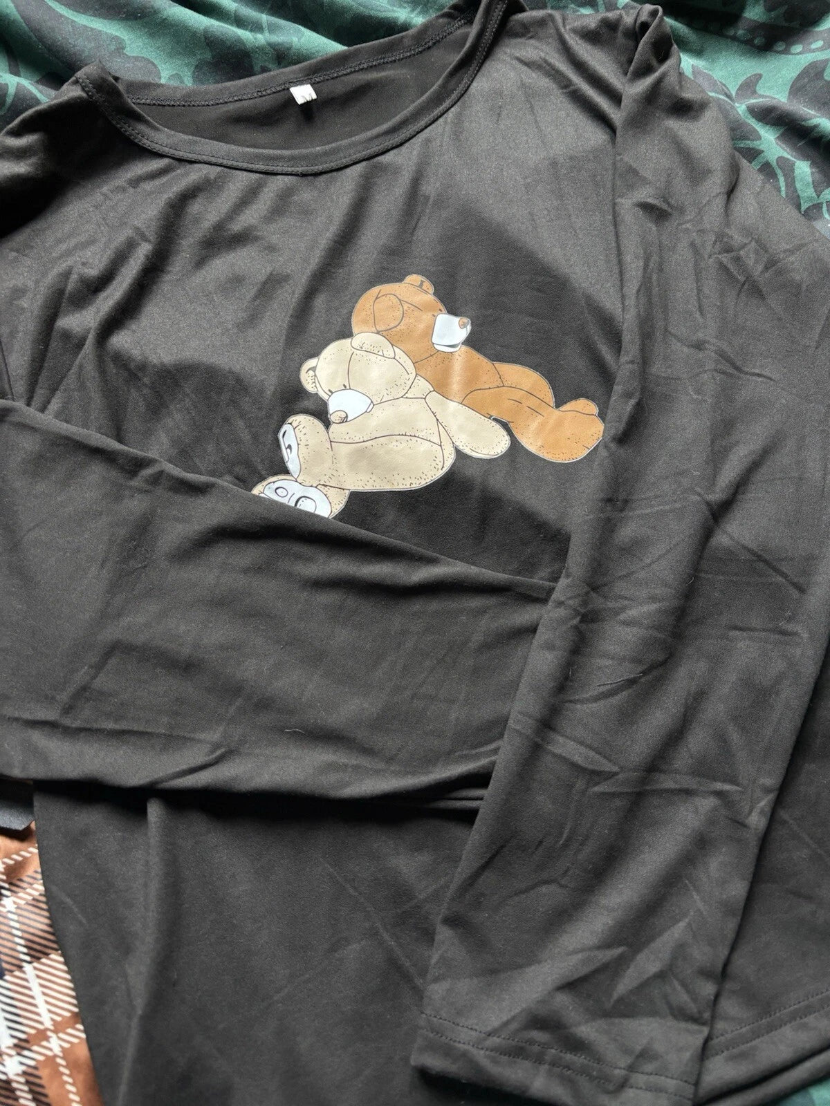 Brown Checked Pj Set