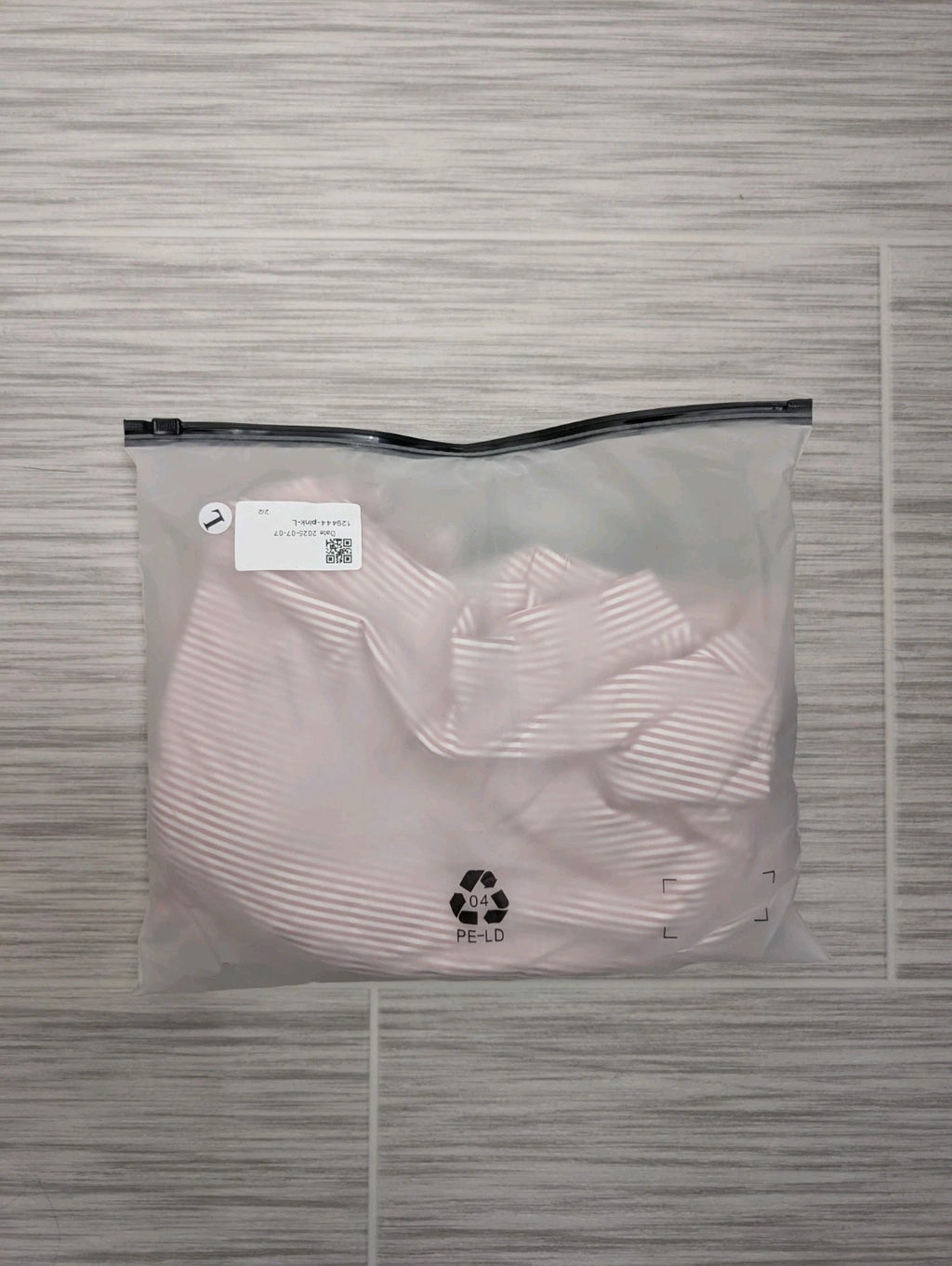 Viral TikTok Slit Pajama Set, Pink And White, Size Large