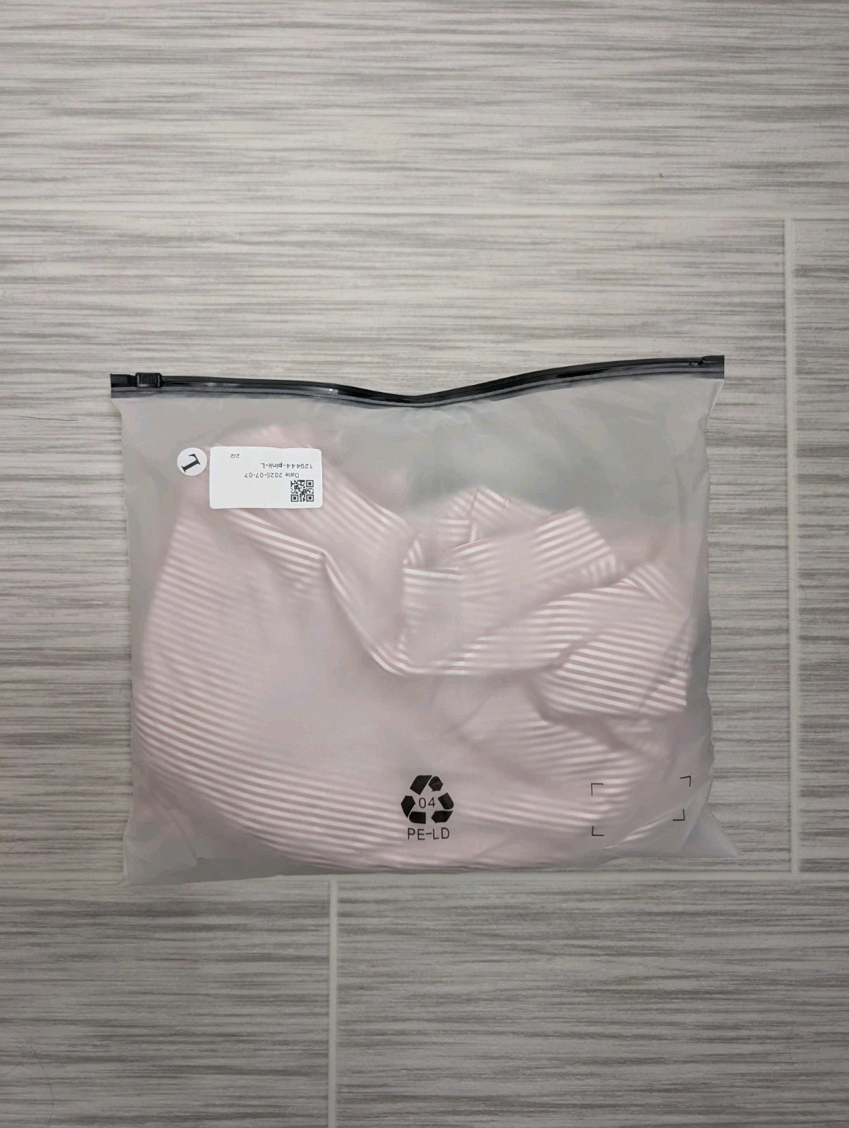 Viral TikTok Slit Pajama Set, Pink And White, Size Large