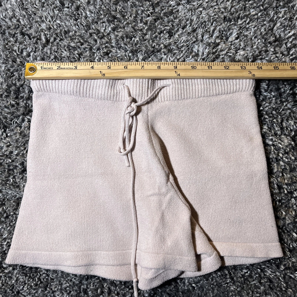 Bluivy Loungewear Sweater & Short Pajama Set Women’s Medium Beige EUC