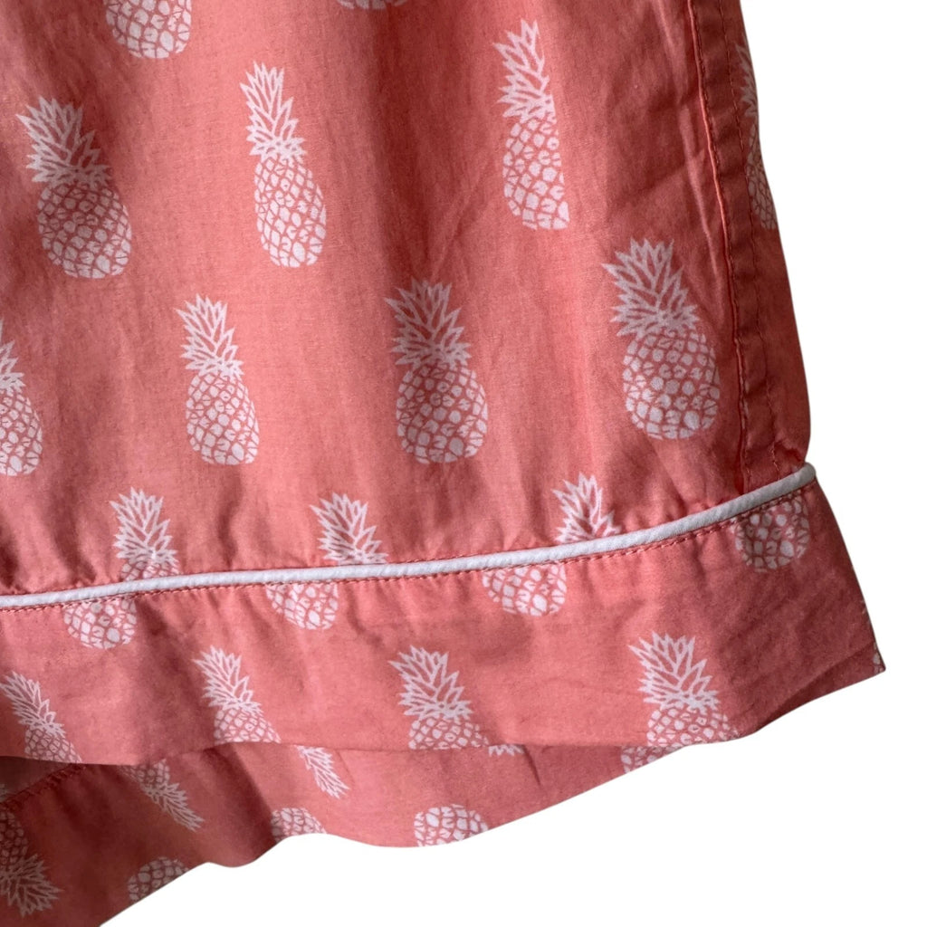 J.Crew Factory Size Med Cotton Pajama Shorts Set Pineapple Pattern Novelty Print
