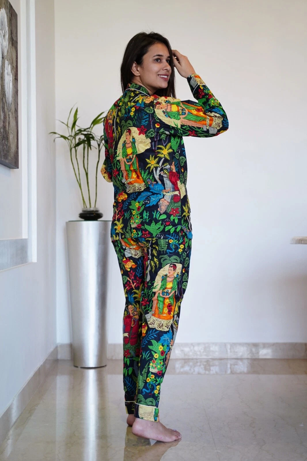 BLACK FRIDA PRINT COTTON WOMEN PAJAMA SET SIZE XL