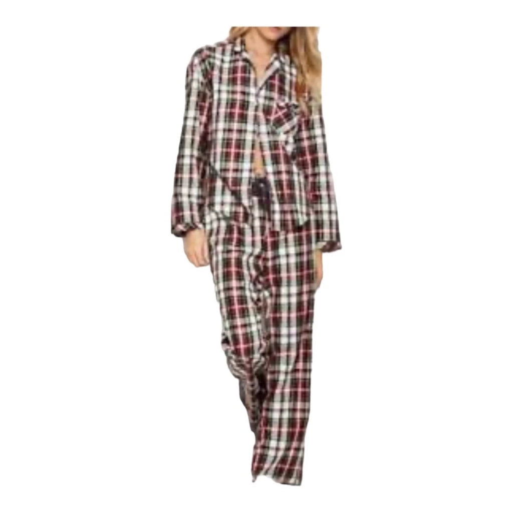 Victoria's Secret The Dreamer Metallic Plaid Matching Pajama Set Womens XS
