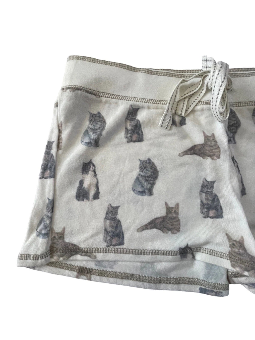 NWT PJ SALVAGE Womens XL CATS Lounge Shorts Super Soft Ivory Natural #PQ2
