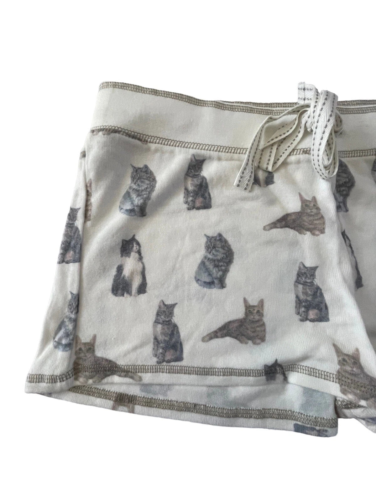 NWT PJ SALVAGE Womens XL CATS Lounge Shorts Super Soft Ivory Natural #PQ2