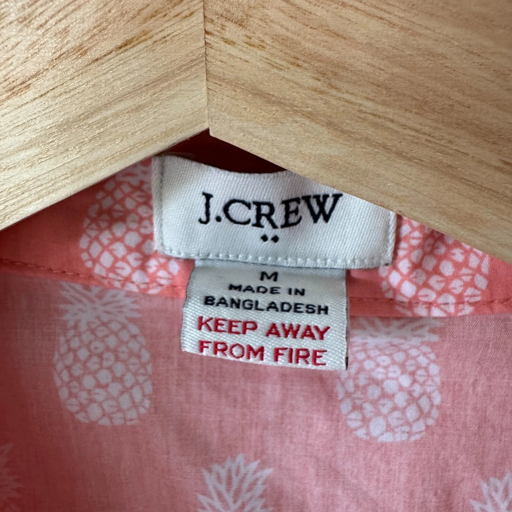 J.Crew Factory Size Med Cotton Pajama Shorts Set Pineapple Pattern Novelty Print