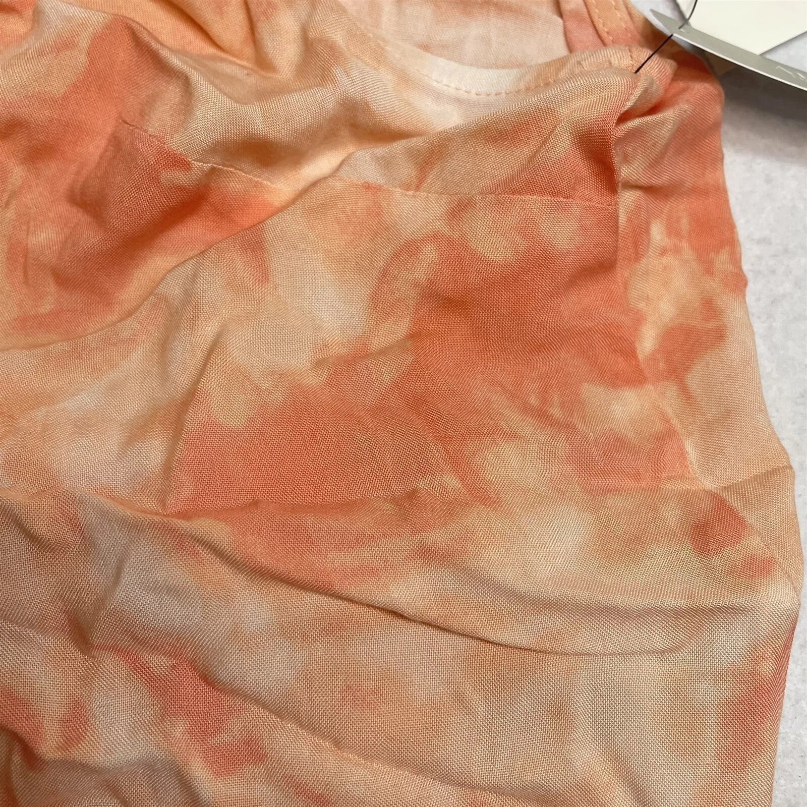 Alfani 2pc Sleep Set Womens Medium V-Neck & Shorts Orange Tie-Dye
