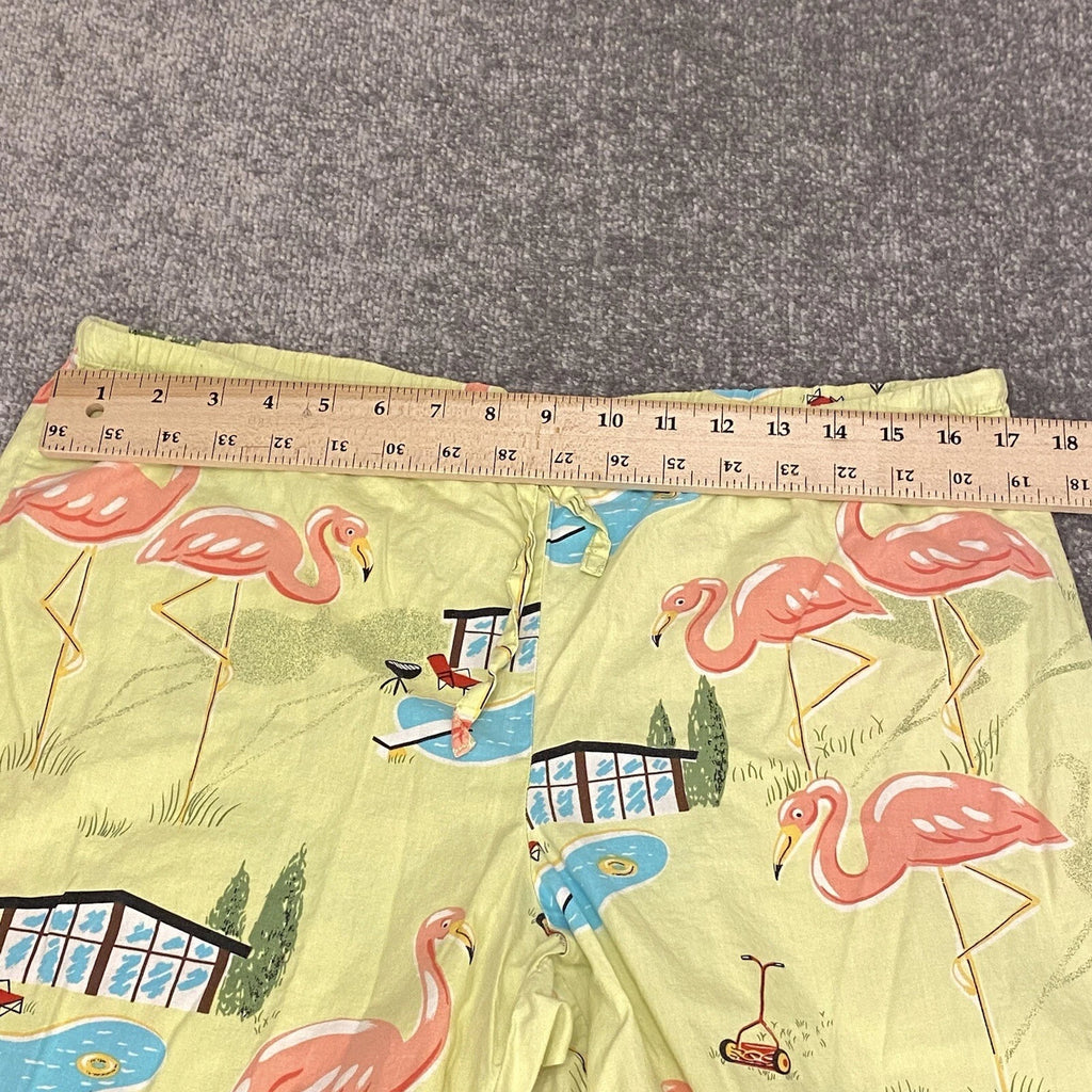 Nick And Nora Pajama Set Womens Small Flamingo Print Pool Top Capris