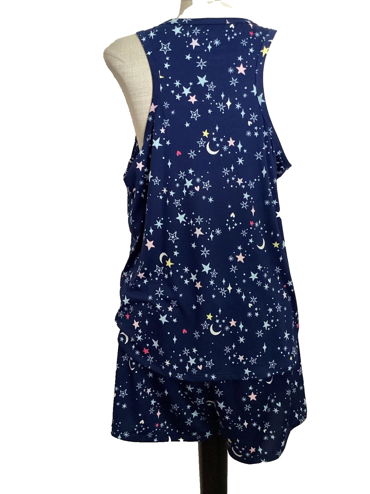 JOYSPUN  SLEEPWEAR SHORTY SET NAUTICAL NAVY Tank & Shorts Sz M*