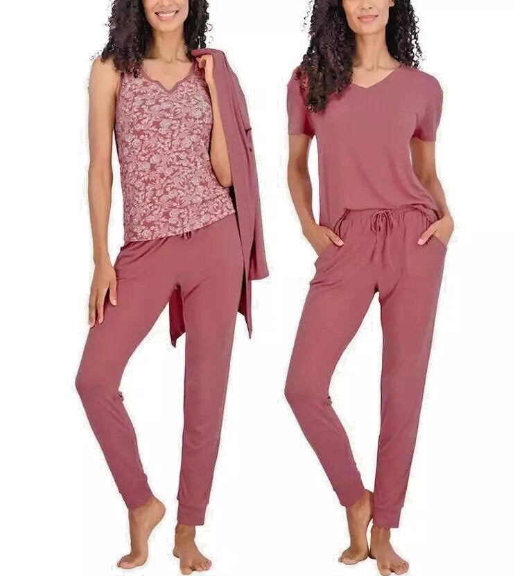 NWT Live 2 Lounge 4-pc Essential Set Open Front Cardigan,Tee,Tank & Jogger Small