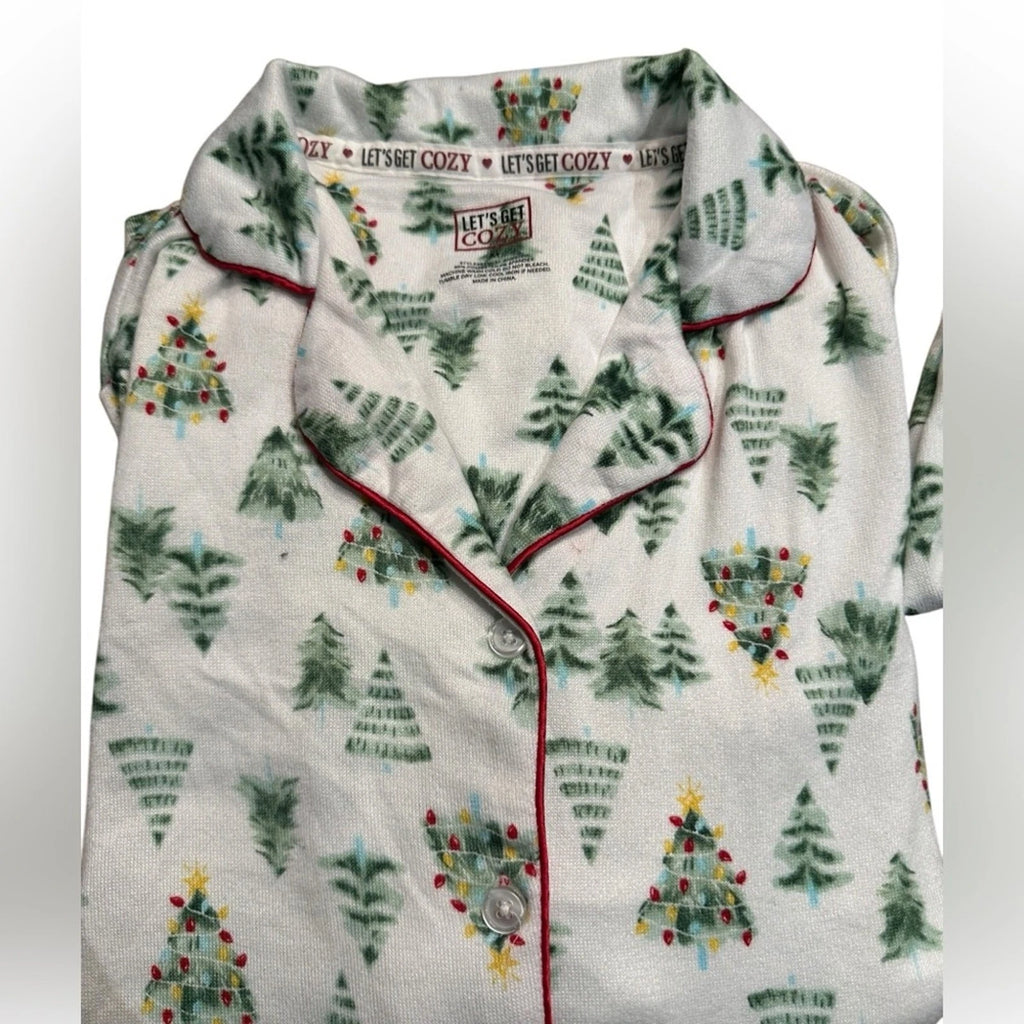 Let’s Get Cozy Super Soft and Stretchy Christmas Tree Pajamas Medium