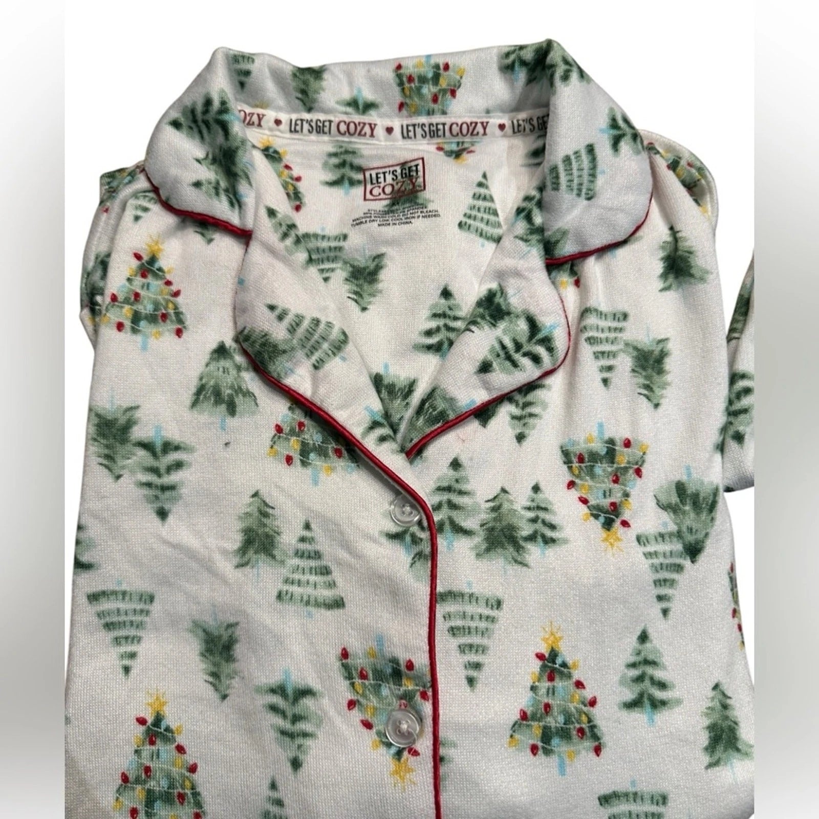 Let’s Get Cozy Super Soft and Stretchy Christmas Tree Pajamas Medium
