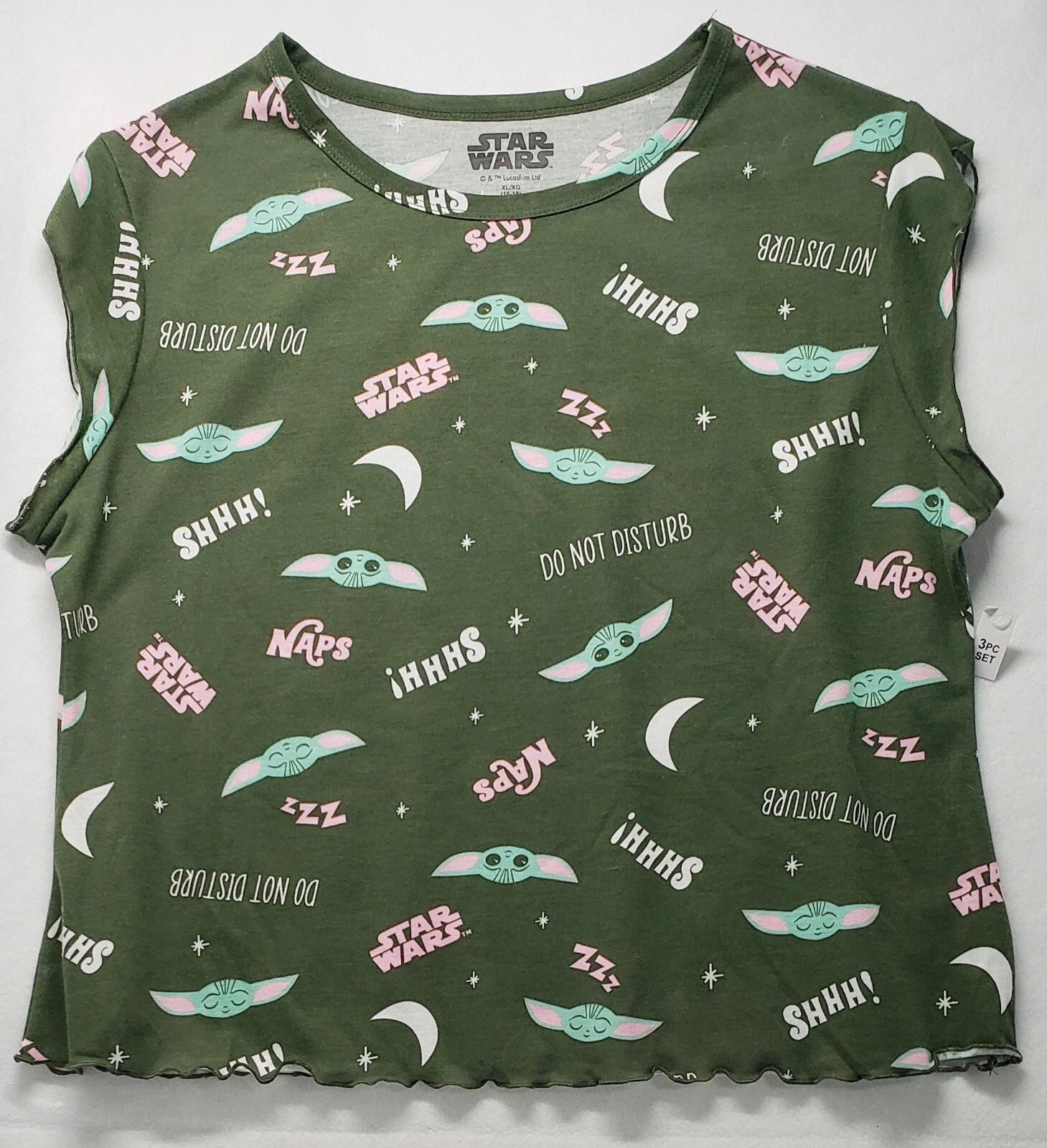 Disney Star Wars The Child 3-Piece Pajama Set Women's Size XL(16-18)/New