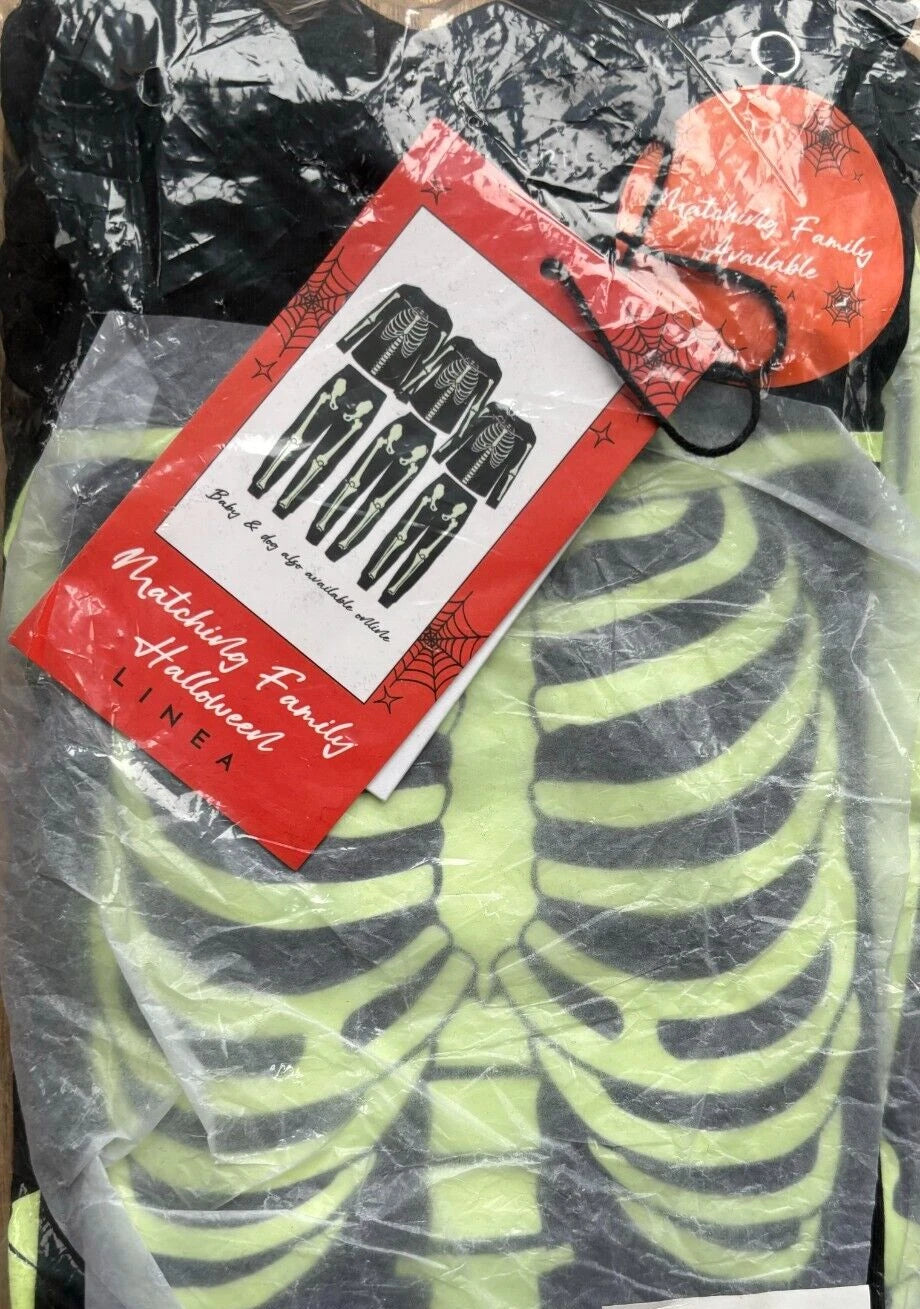 Linea Women's Skeleton Pyjamas in Size 12-14 - Glow in the Dark