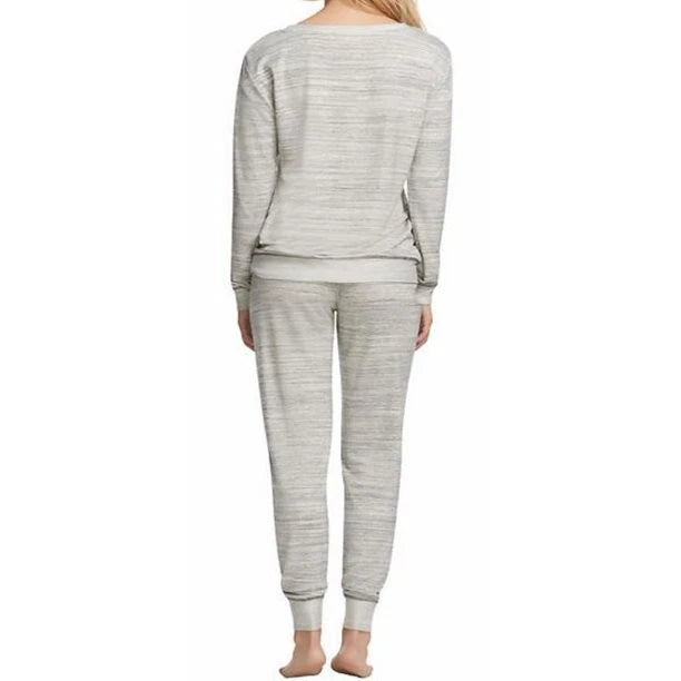 WOMENS XXL GRAY SPACE DYE FELINA FRENCH TERRY 2 PIECE LOUNGE PAJAMA JOGGER SET