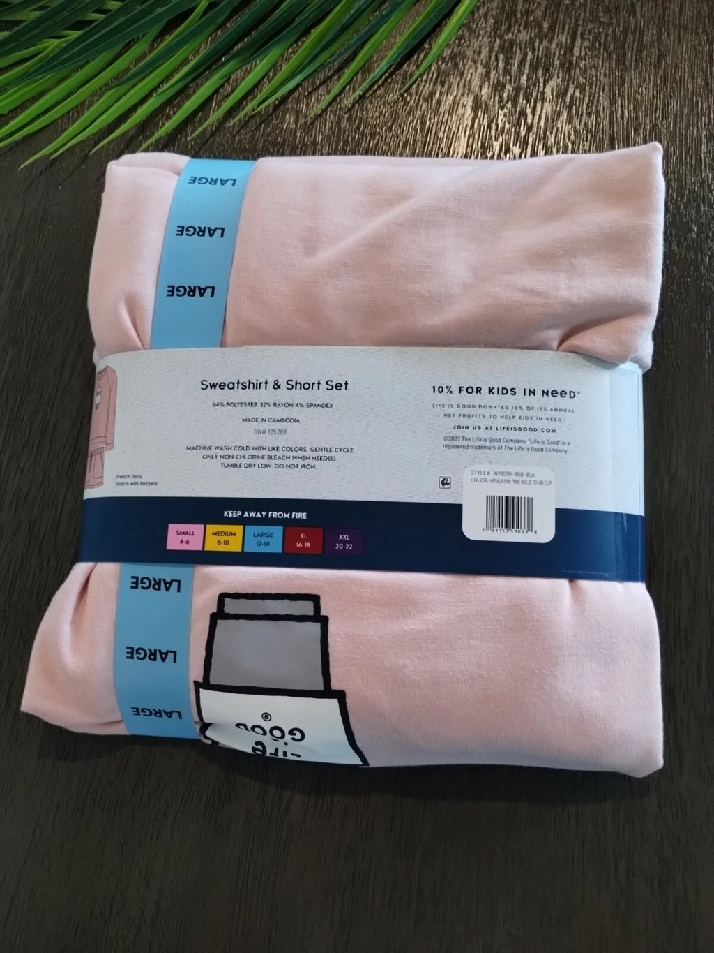 Life is Good 2 Piece Lounge Set Coffee (Size Large 12-14) Pink/Peach, Pockets