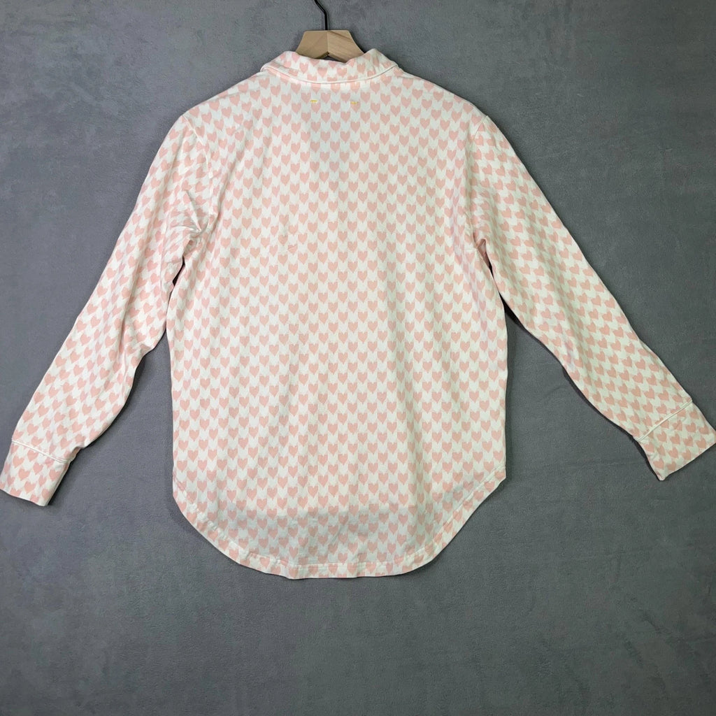 Kerri Rosenthal Pajama Set Womens Small Betty Heart Button Up Lounge Sleepwear