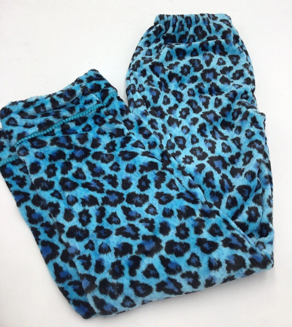 Soft & Cozy Co. Plush Button Front Pajama Set, Black/Blue, XS/S