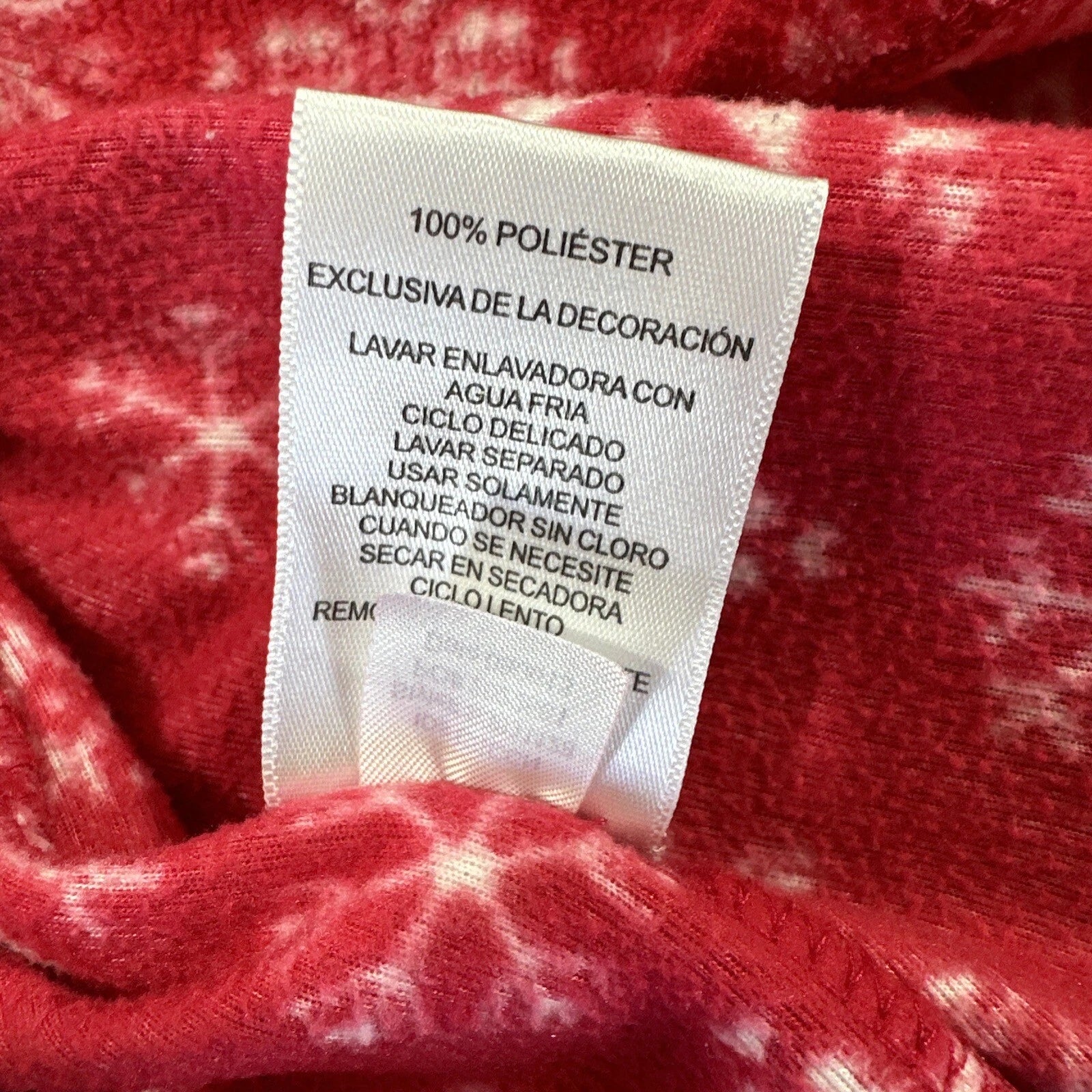 Anne Klein Holiday Pajama Pants Set Long Sleeve Button Up Red Fleece PJs Large