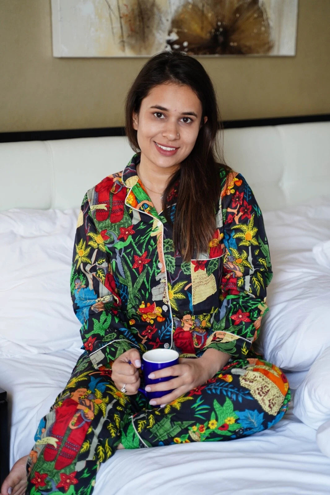 BLACK FRIDA PRINT COTTON WOMEN PAJAMA SET SIZE XL