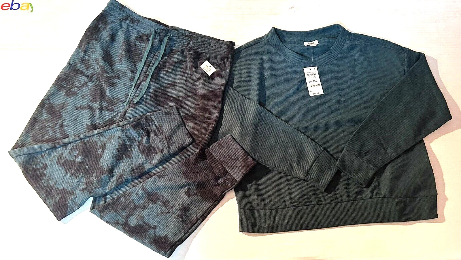 Jenni intimates Womans Pajama Set Size Small Green Knit Adjustable Waist NWT