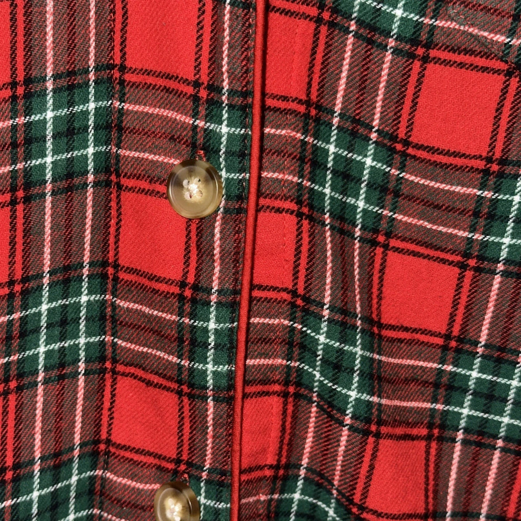 Ralph Lauren Red Flannel Plaid 2 Piece Pajama Set Women’s Size M 100% Cotton