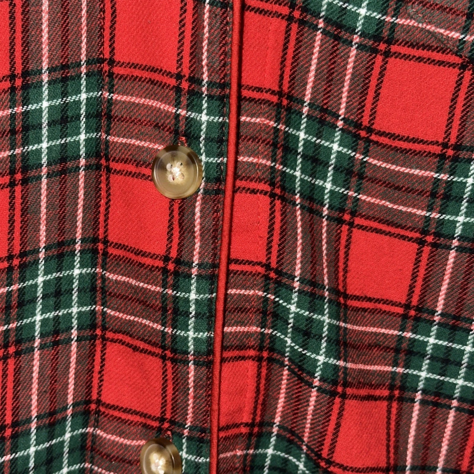 Ralph Lauren Red Flannel Plaid 2 Piece Pajama Set Women’s Size M 100% Cotton