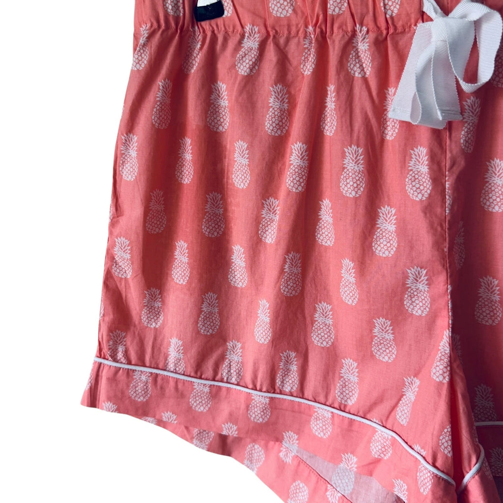 J.Crew Factory Size Med Cotton Pajama Shorts Set Pineapple Pattern Novelty Print