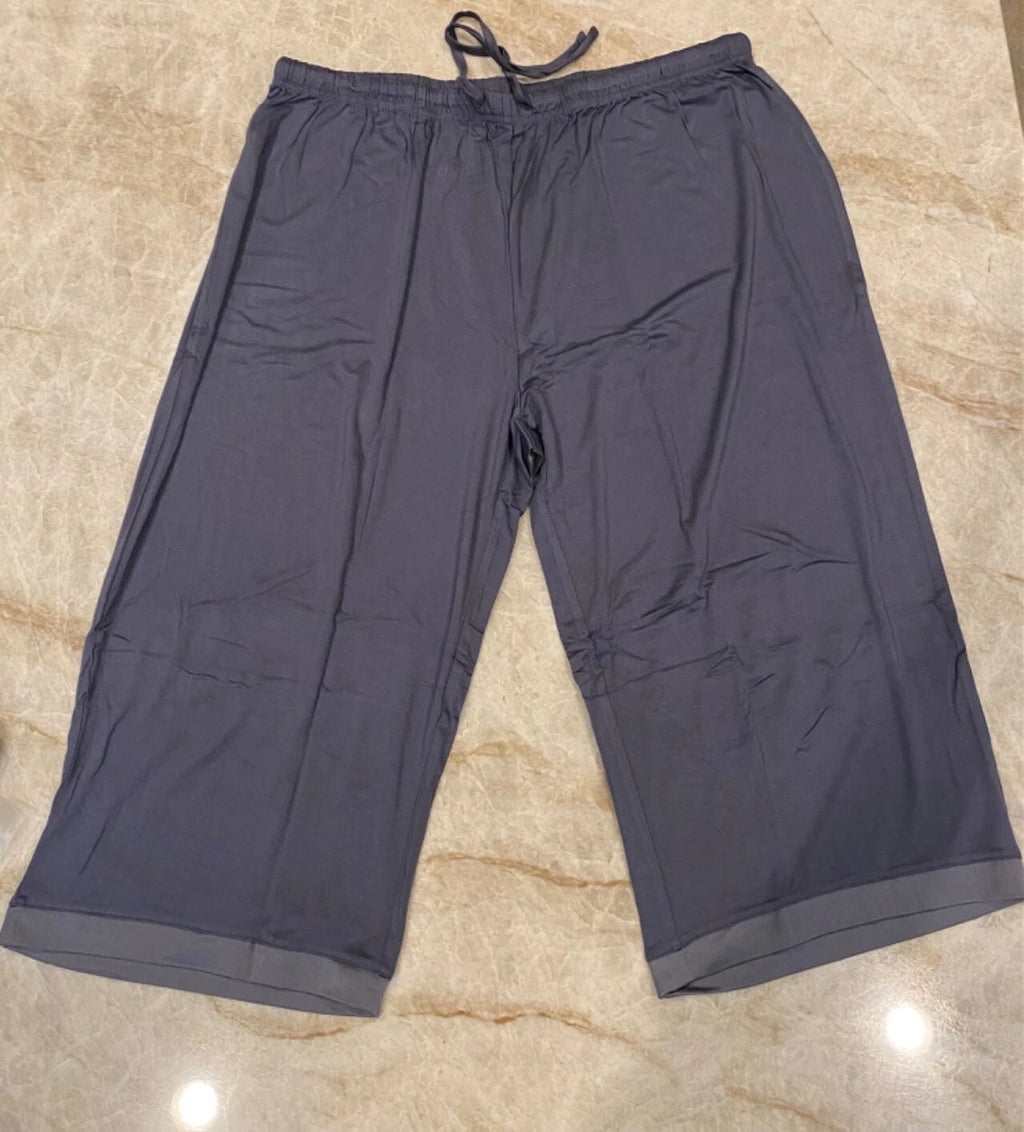 TIKTIK Pajamas Set Short Sleeve Capri Pant DarkGray-XL