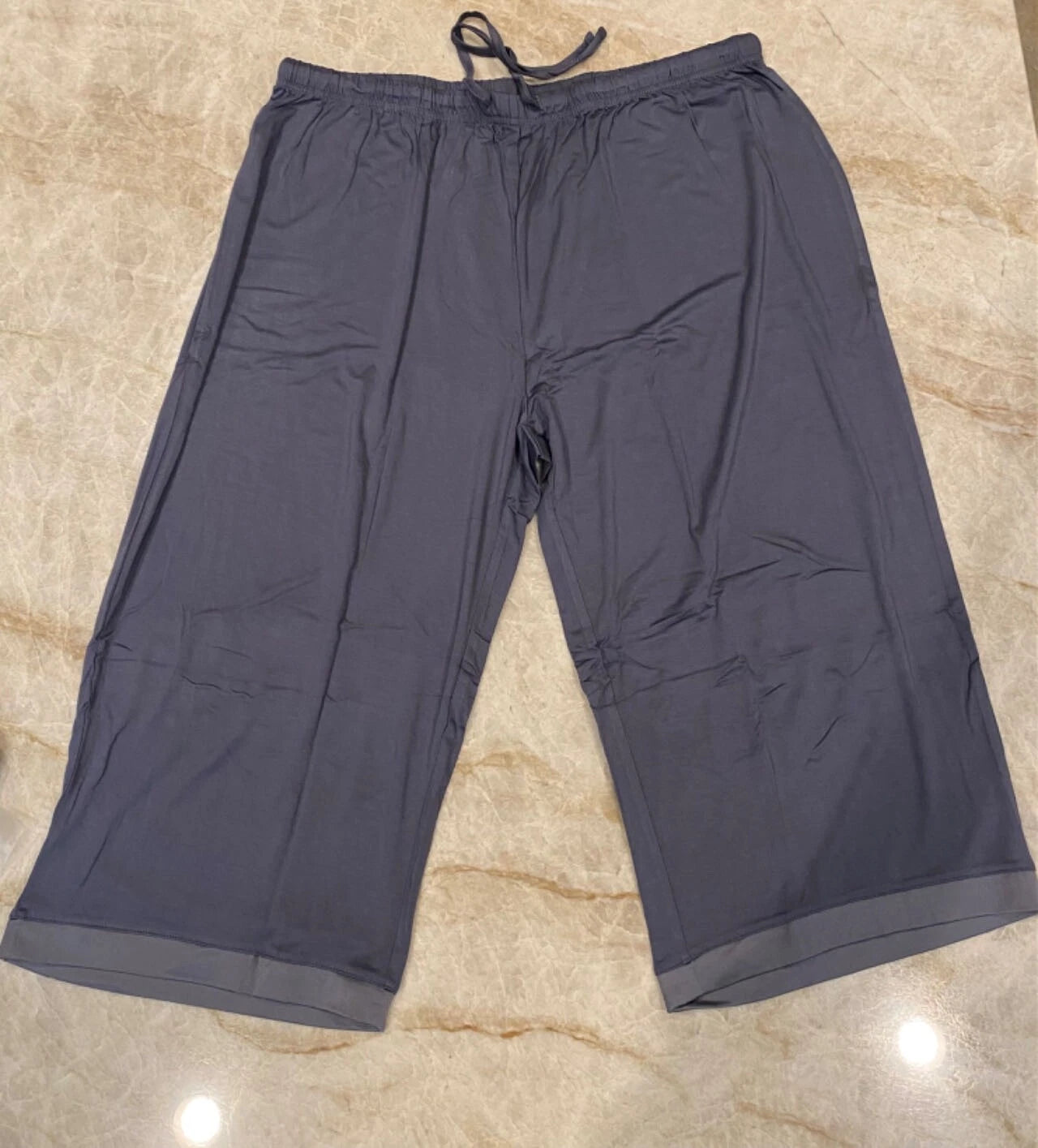 TIKTIK Pajamas Set Short Sleeve Capri Pant DarkGray-XL