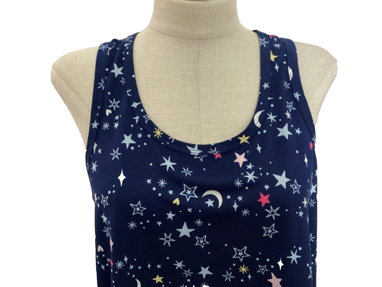 JOYSPUN  SLEEPWEAR SHORTY SET NAUTICAL NAVY Tank & Shorts Sz M*