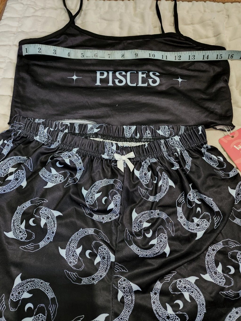 New Romwe Pisces Pajama Sleep Set Crop Top / High Waist Small