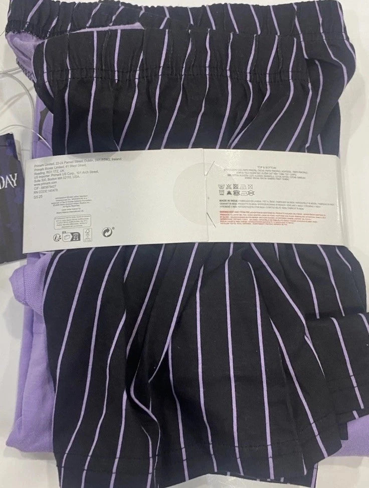Wednesday Addams Ladies Top & Shorts Pajama Set PJs New Primark Licensed Size S