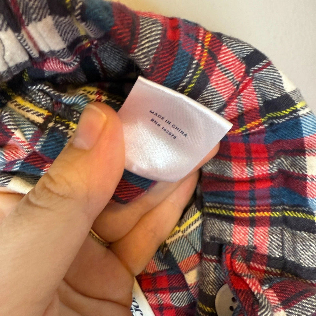 Sleepy Jones Women's Plaid Flannel Cotton Pajama Set Size M