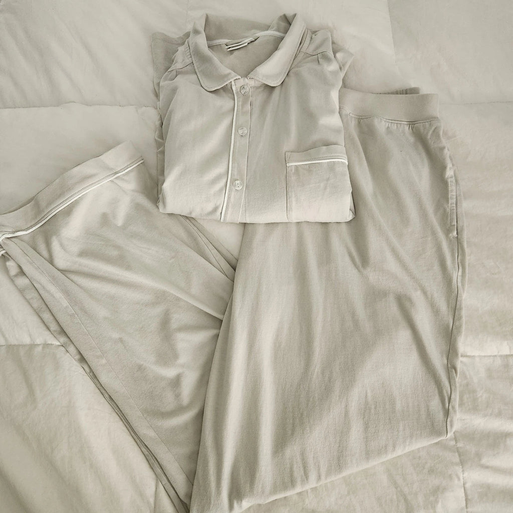 boll and branch Soft Knit Long Sleeve & Pants Pajama Set Organic Cotton Size 2X