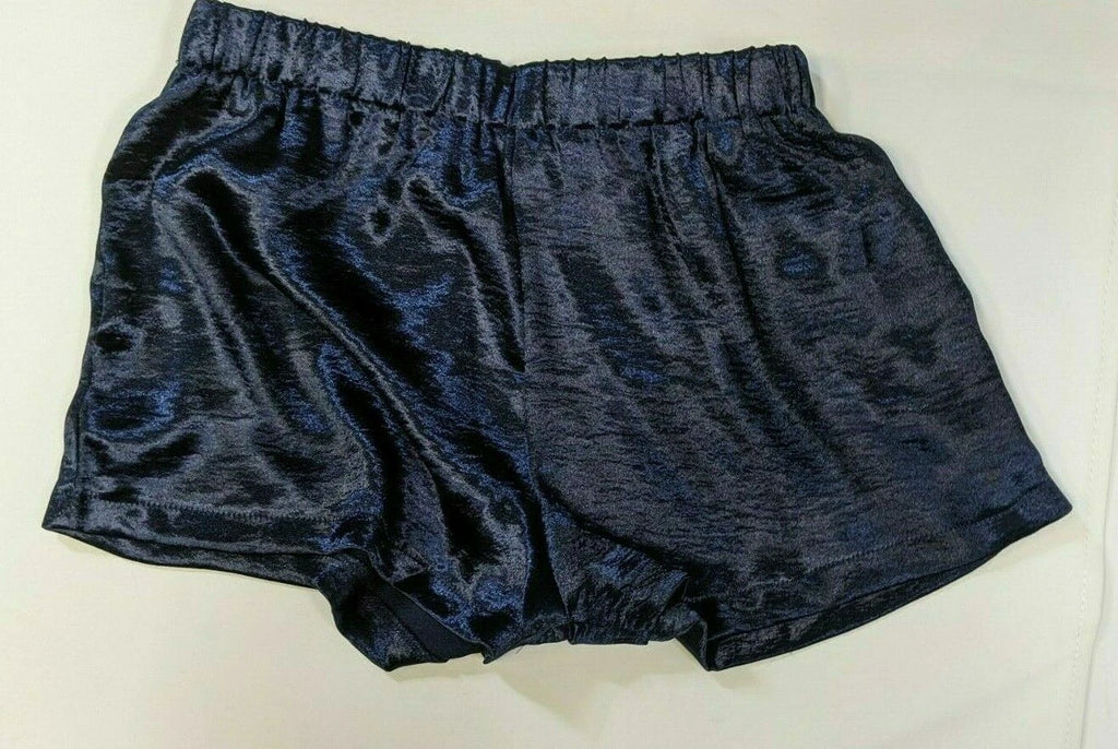 NWT EVNL Women's Navy Blue Pajama Set, Shorts/Long Sleeve, Front Tie Closure (M)
