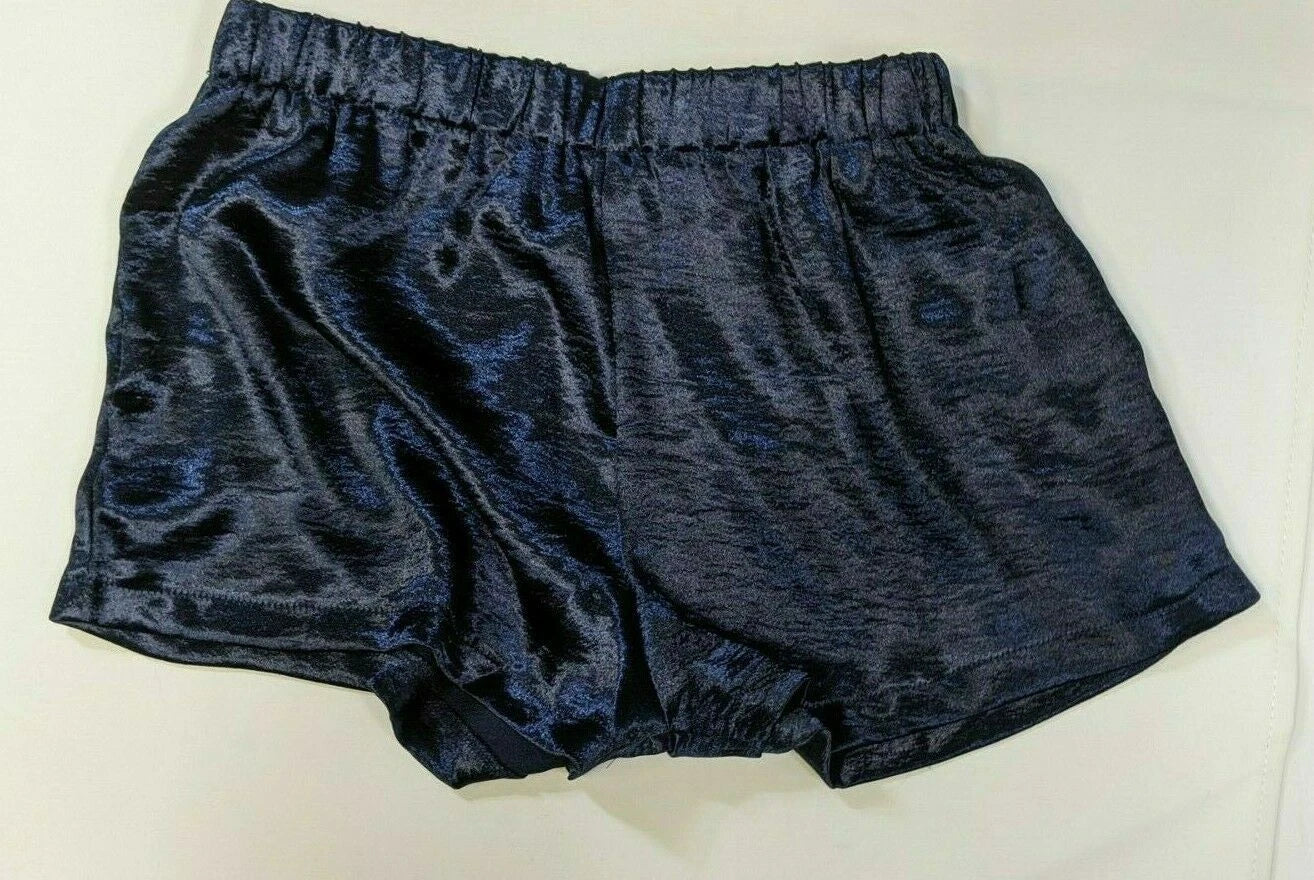 NWT EVNL Women's Navy Blue Pajama Set, Shorts/Long Sleeve, Front Tie Closure (M)
