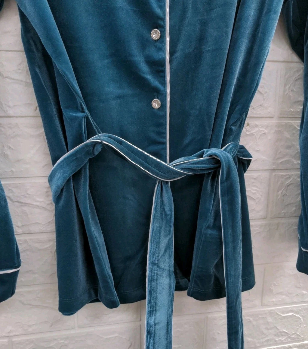 New International Concepts Women's 2PC Velvet Shawl Collar Pajama Set Size M