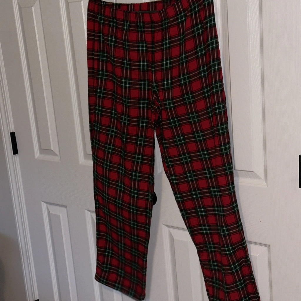 Ralph Lauren Red Flannel Plaid 2 Piece Pajama Set Women’s Size M 100% Cotton