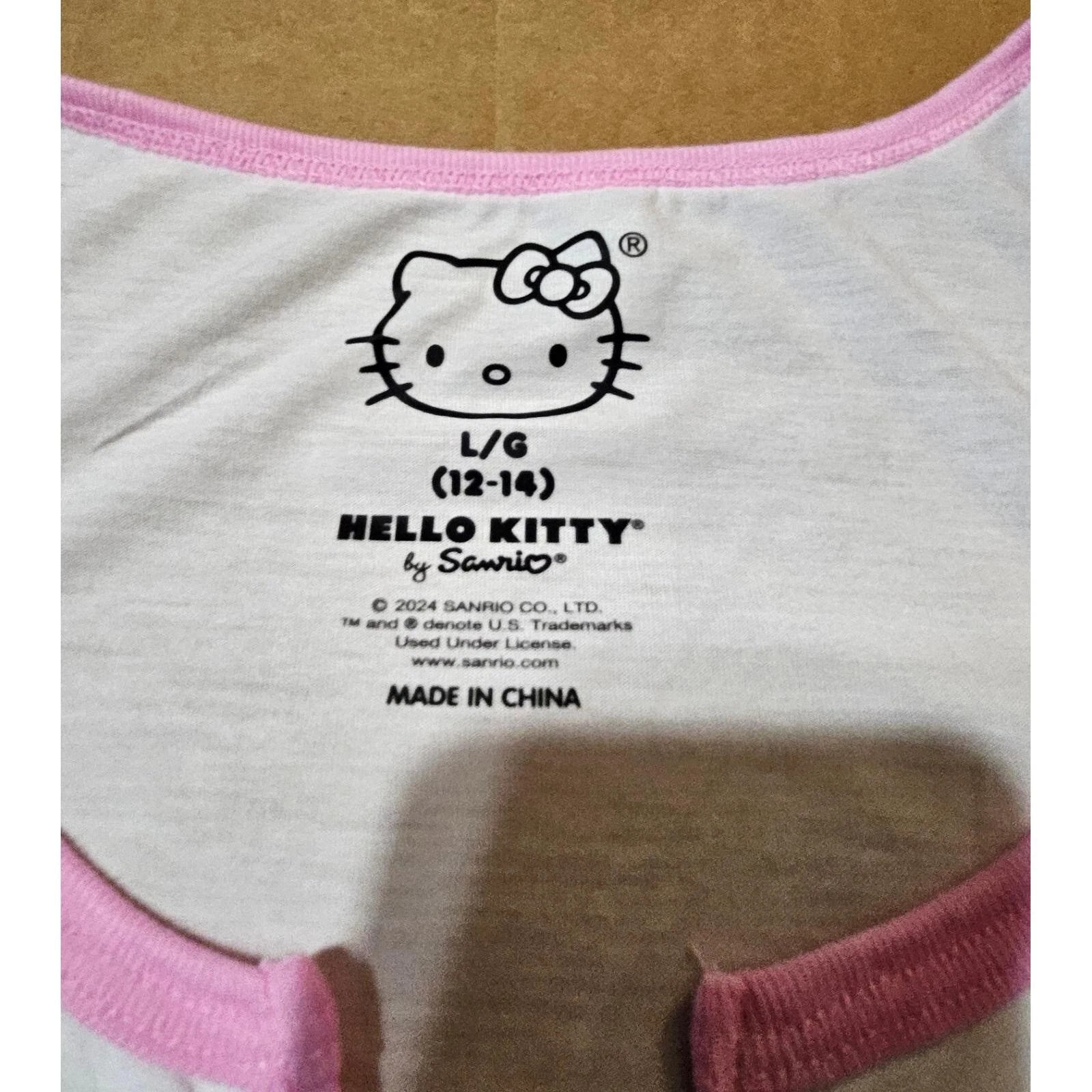 Sanrio Hello Kitty Womens Tank Top And Shorts Pajama Sleepwear Set Sz L 12-14