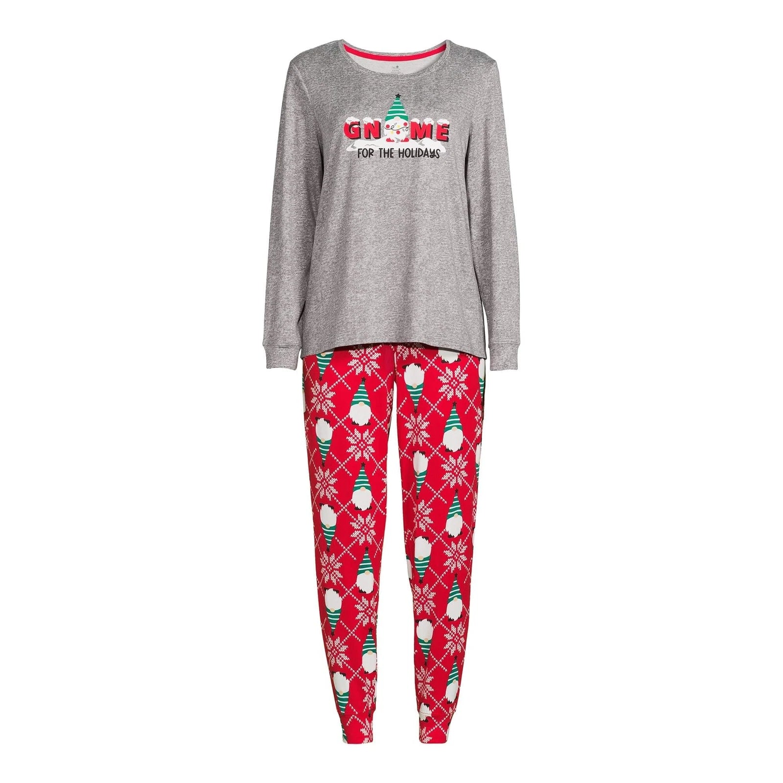Secret Treasures Grey Heather Women's Long Sleeve Shirt and Joggers Pajama Set