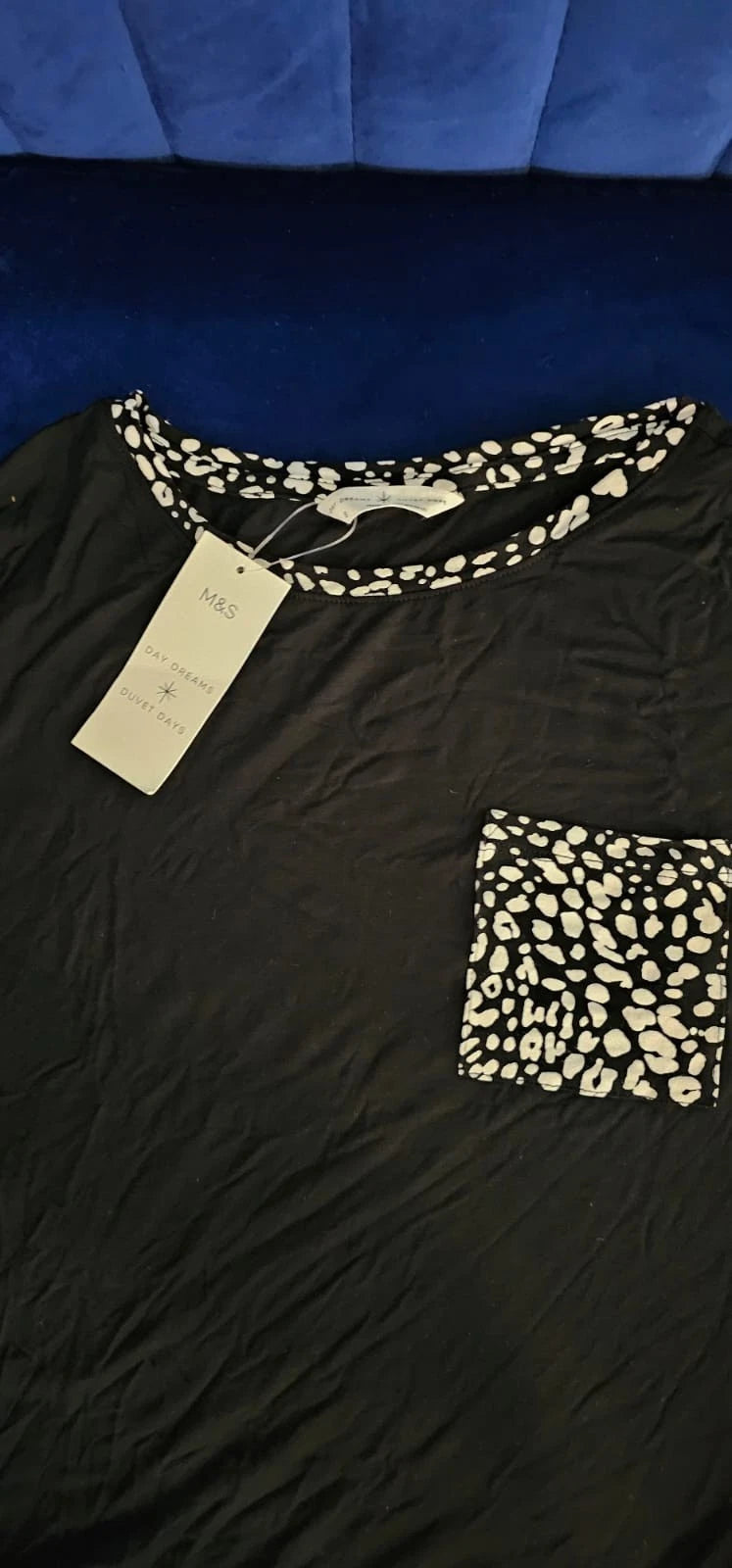 New M&S Leopard Animal Print Black & White Shorts Pyjamas Set UK 6, 8, 12