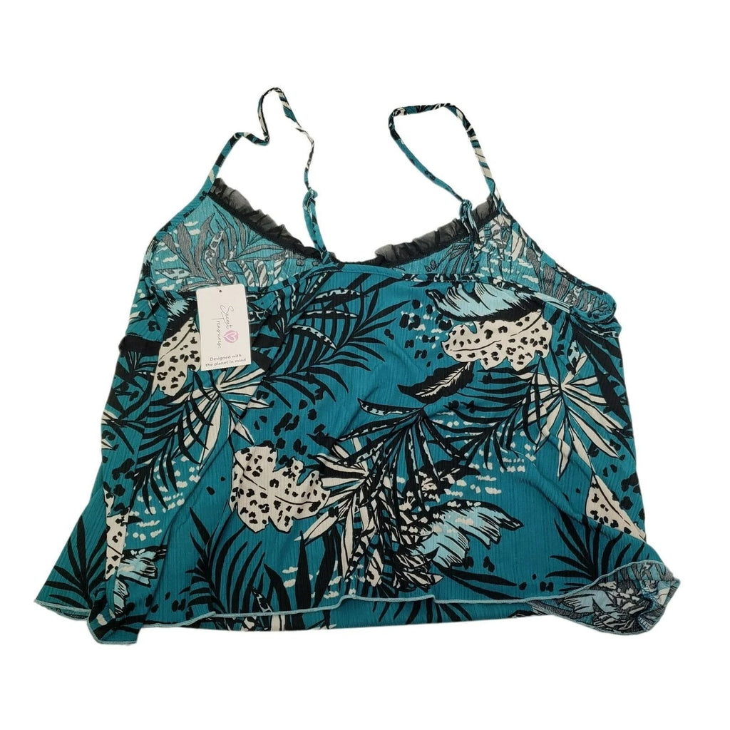 Secret Treasures Women's and Women' SIZE XL 16-18 Rib and Mesh Cami-Tap Set NWT