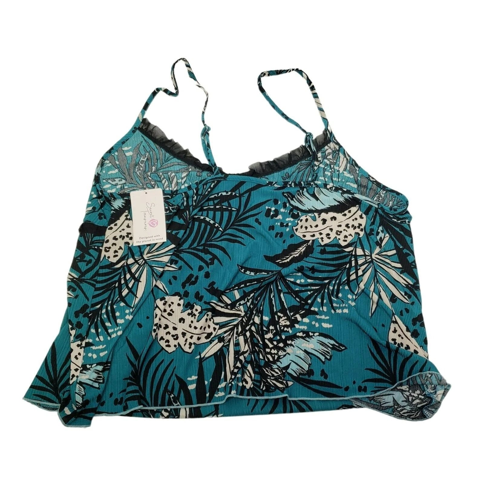 Secret Treasures Women's and Women' SIZE XL 16-18 Rib and Mesh Cami-Tap Set NWT