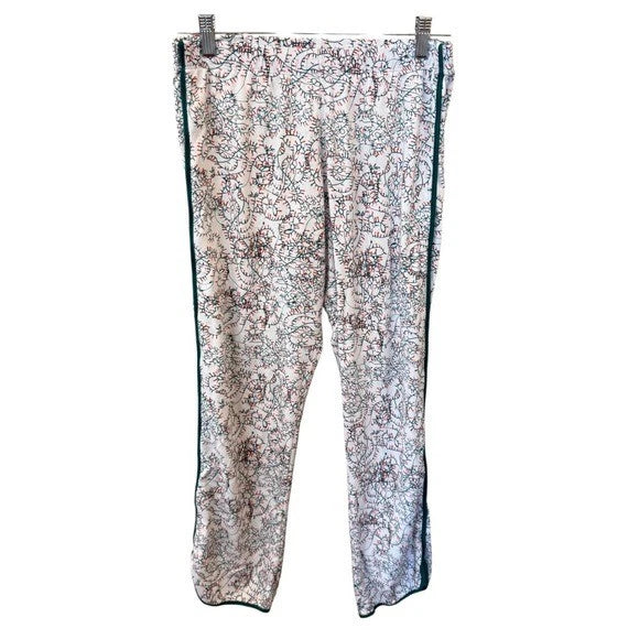 Lake Pajamas Holiday Lights Print 2 Piece Set Small Pima Cotton Top Pants EUC
