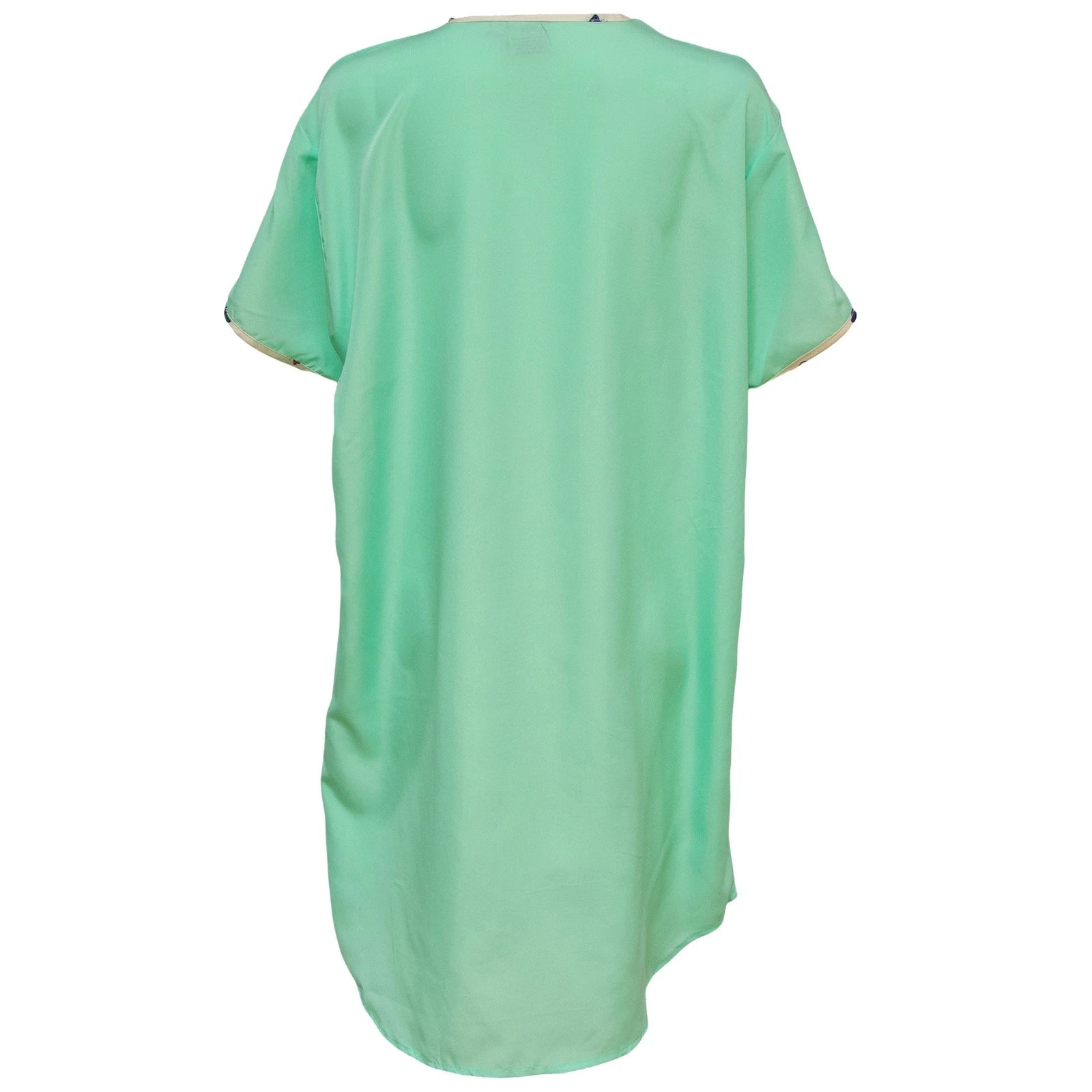 Gold Coast Women's Satin Sleepshirt Nightgown 2pc Set Butterfly Print/Aqua, XL