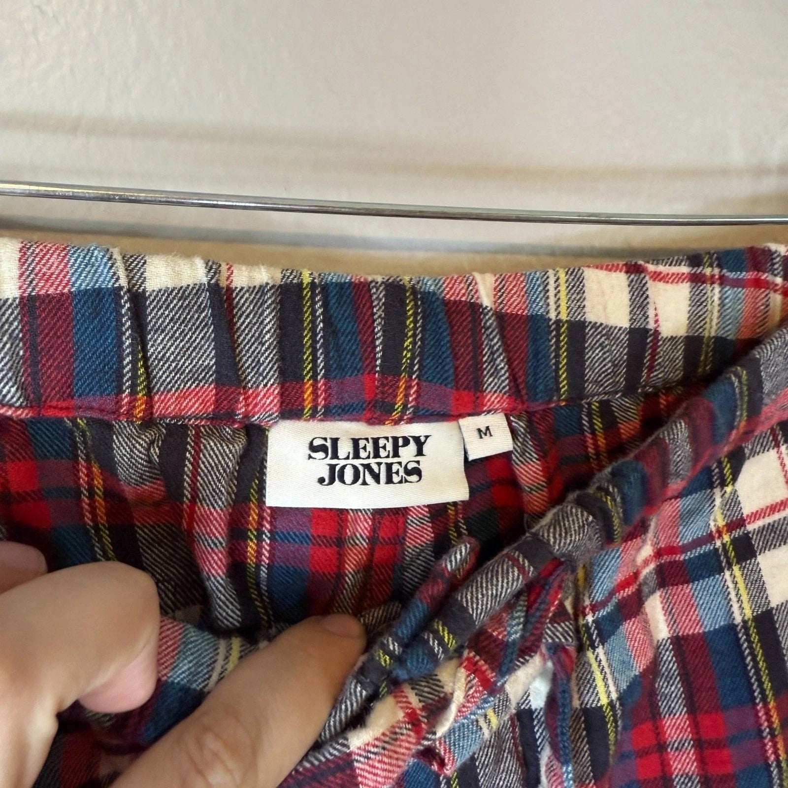 Sleepy Jones Women's Plaid Flannel Cotton Pajama Set Size M